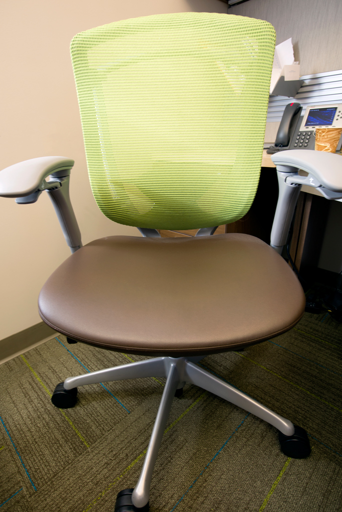 Office furniture detail, materials specified by Caleigh Pollard.