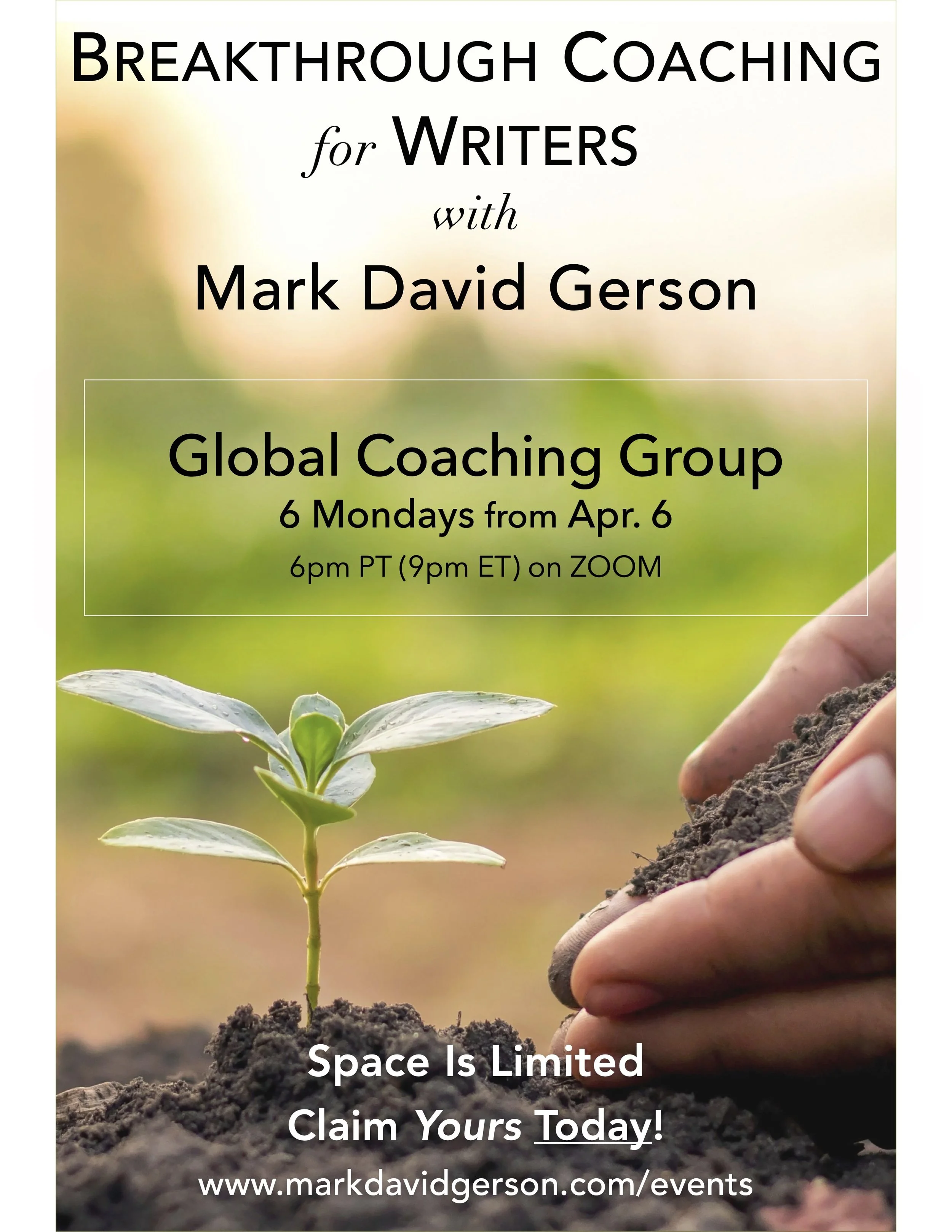 Breakthrough Coaching Group for Writers - Starting Apr. 6