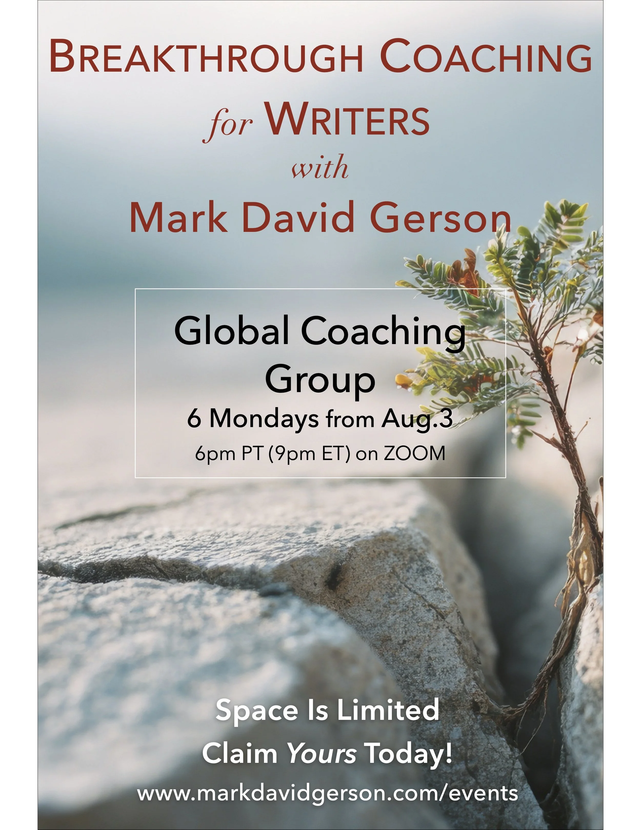 Breakthrough Coaching Group for Writers - Starting Aug. 3
