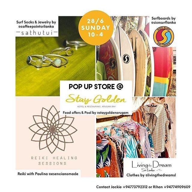 Looking forward to being part of the pop up shop @staygoldenarugam this Sunday
See you there.... #arugambaysurf #arugambaybeach #surfboardsforsale #sionsurfboards #surfsrilanka #popupshop