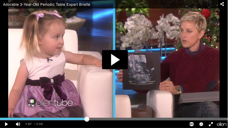 My periodic table cards on the Ellen DeGeneres show