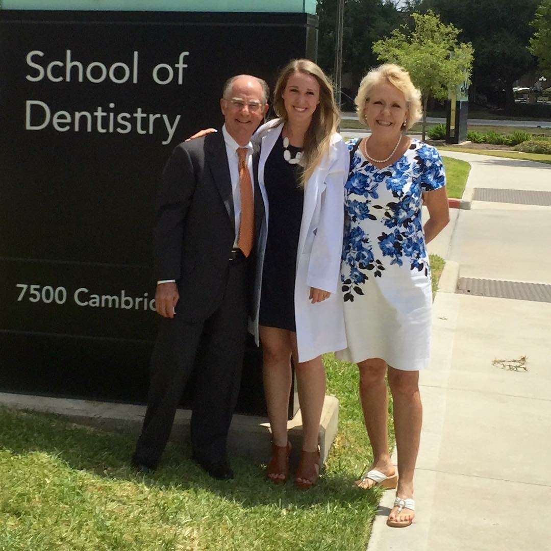 Dr. Gallerano, his wife, Nelda, and youngest daughter, Natalie, who began dental school at UT School of Dentistry in 2015.