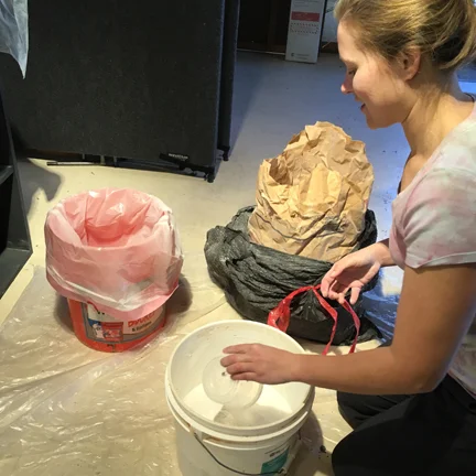 mixing plaster