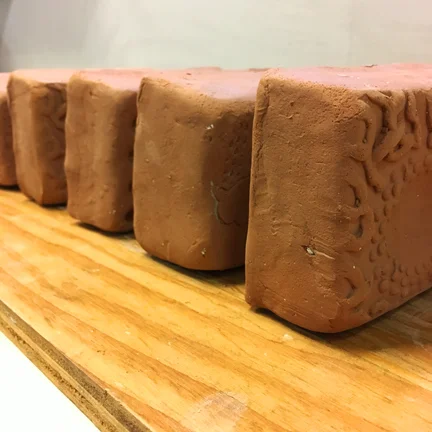 dry bricks on their side