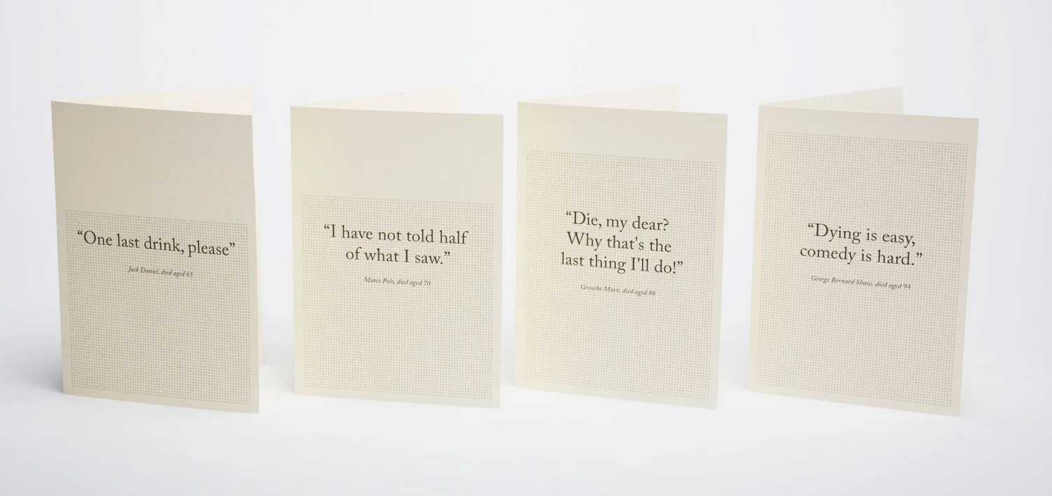 FAMOUS LAST WORDS BIRTHDAY CARD