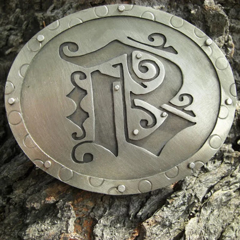 Nickle belt buckle wedding gift with initial for Danielle Berner.