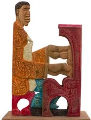 LaVon Williams, "Piano Lesson #3," painted, carved wood, 37 x 26 x 9.5 in. (Photo: LaVon Williams)
