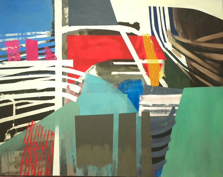 "Log Jam" Acrylic on canvas, 72x86in. ©Jodi Hays