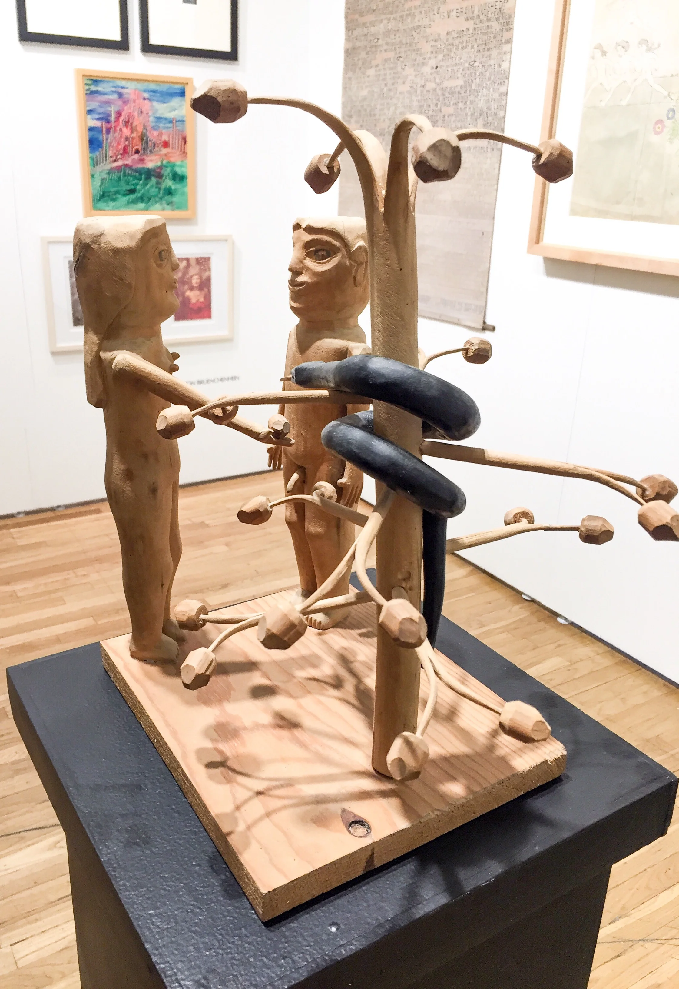 Had the pleasure of meeting Carl Hammer of Carl Hammer Gallery in Chicago, IL. Along with some great work by Henry Darger, he had a wonderful Temptation piece by folk artist Edgar Tolson in the middle of the booth.