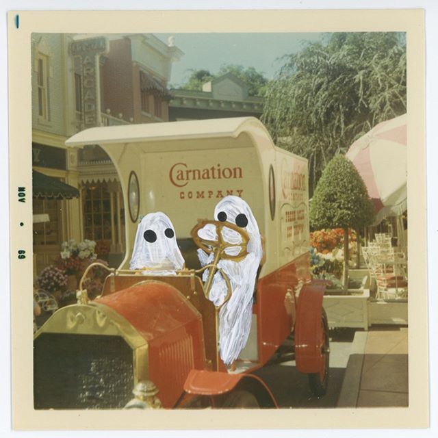 Details from #GivingUpTheGhost with these delightful Ghost Photographs by @angeladeane đž Stop by this month to see one of the last showings of this body of work that will be making an appearance in Deaneâs upcoming book, âThe Ghosts Withinâ
________________________________________
Engaging with these found vintage photographs, Deane covers the subjects with paint, subtracting the specific identity of each person and transforming them into anonymous hosts for the viewer to project upon. Deane states, âThrough this haunting of the materials the ghosts become us, and we become the ghosts. We become the ghosts of our everyday.â