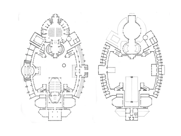 Monastery Proposal, 1st & 3rd floor plans, 1984
