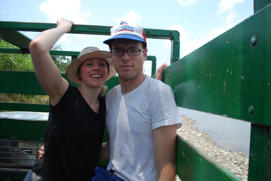  Anna and I in the back of a small cattle truck in Costa Rica. 
