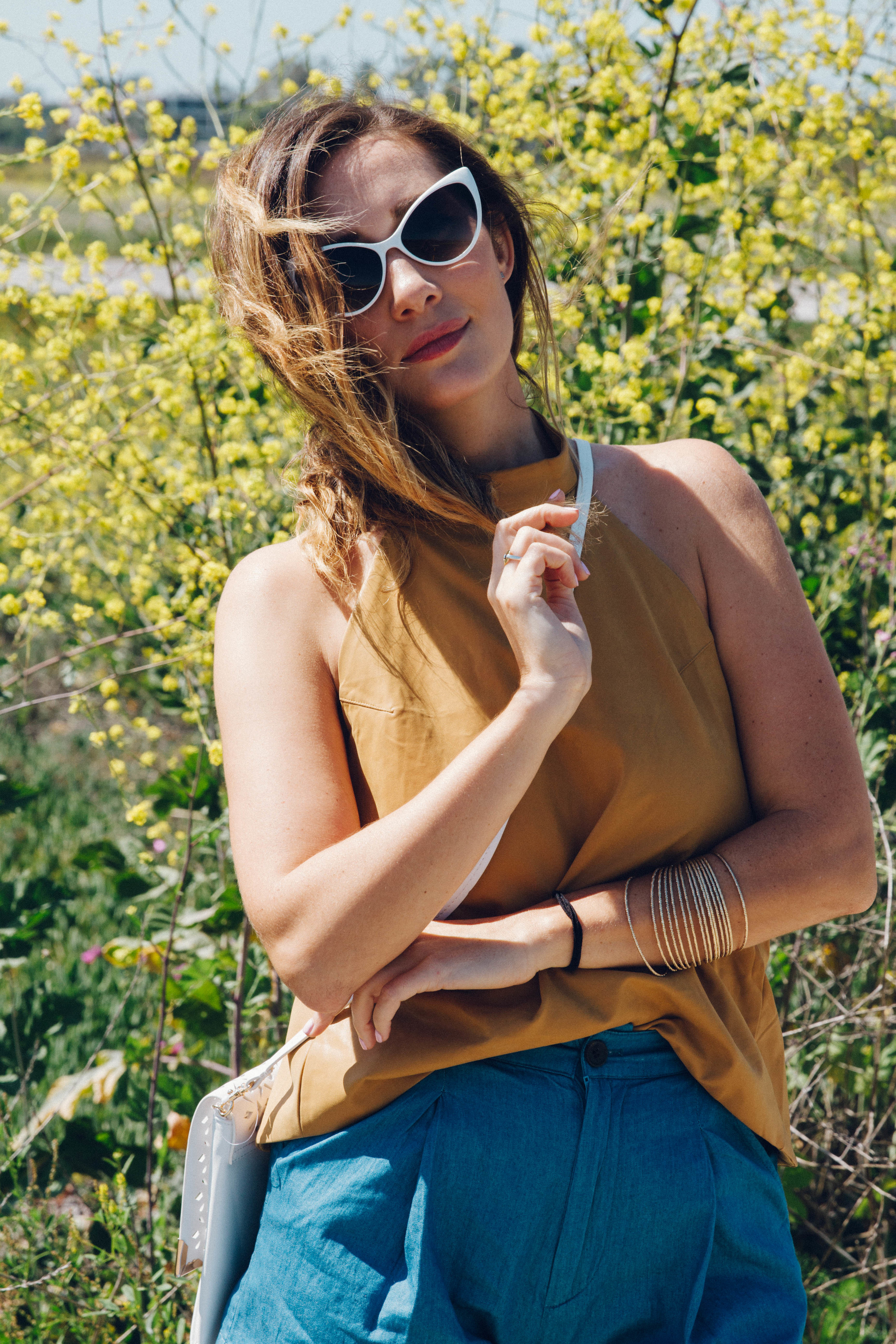 Chambray culotte shorts, Vanishing Elephant