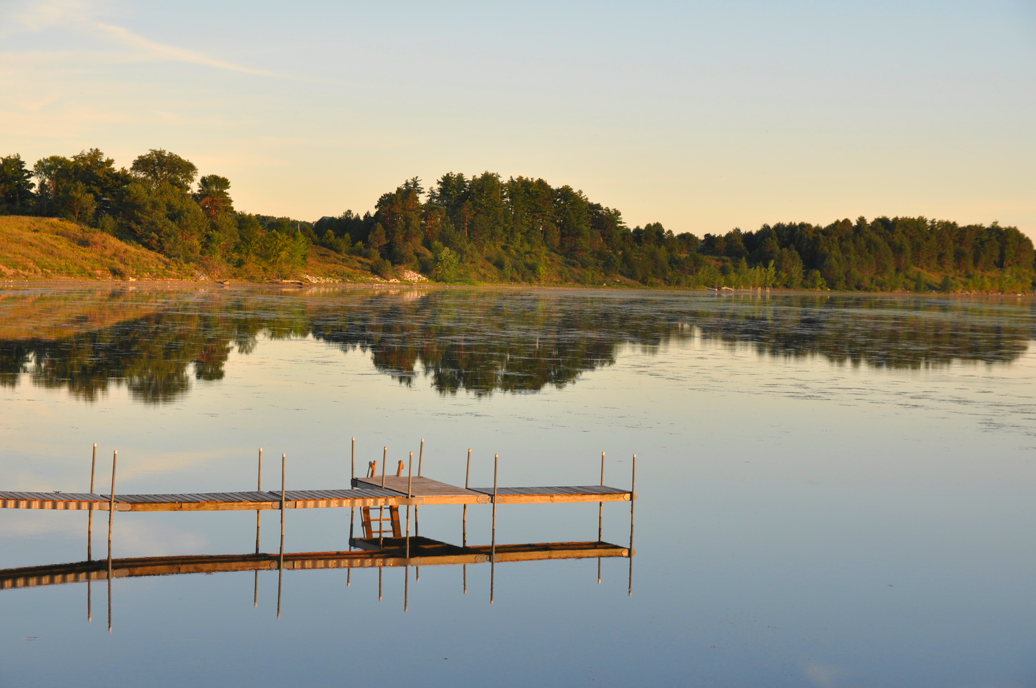 Some days the lake was glass.