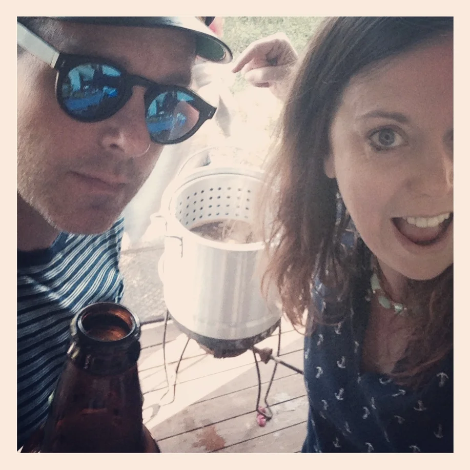 Chad starts his world famous boil. &nbsp;Taken with my iPhone with realizing that there are two things in this picture from Baltimore. &nbsp;(Me and Old Bay)