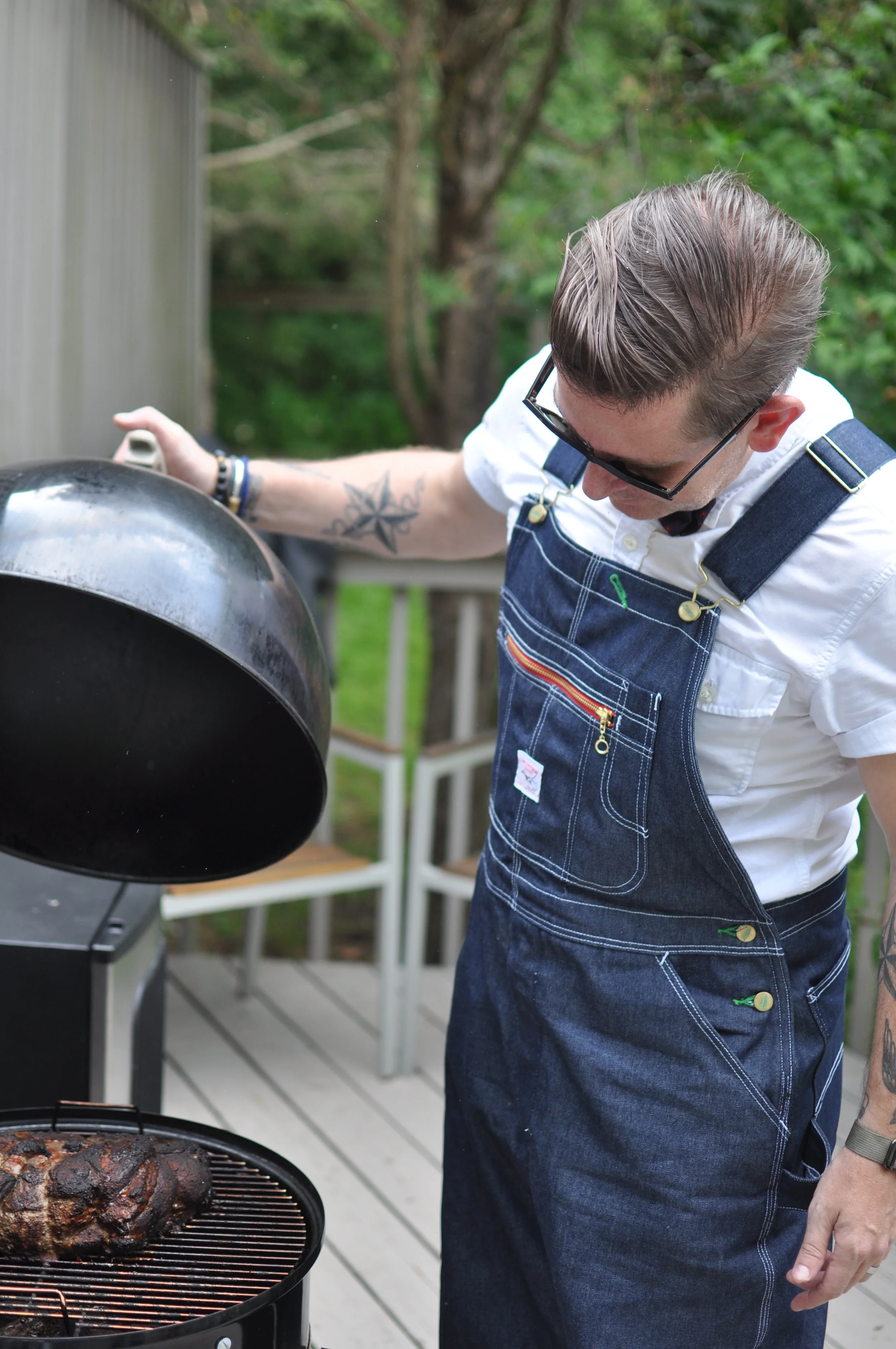 Chad checking on his meat. &nbsp;