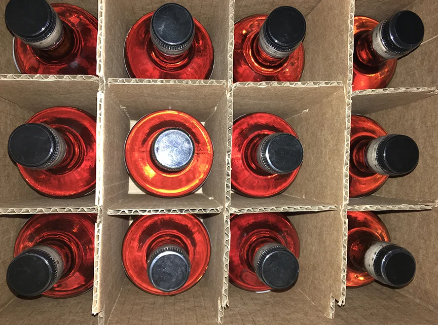 A fresh box of Chadwick's Maple Craft Spirits ready to be delivered. Just beautiful.