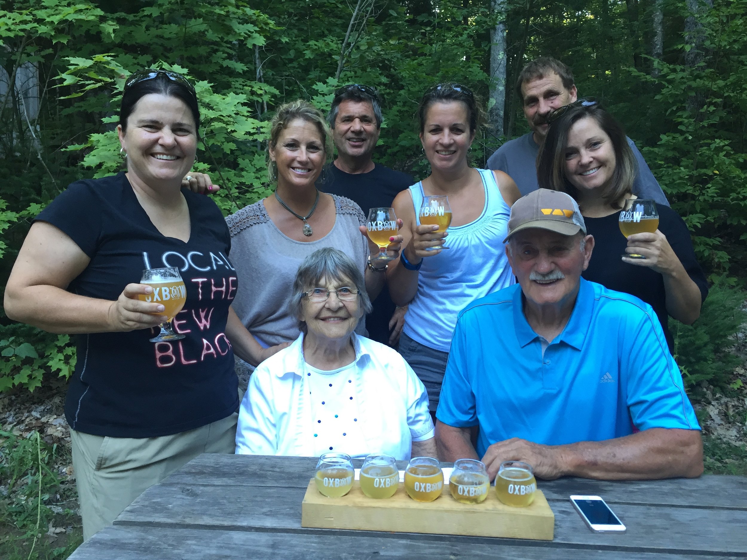 From left to right (standing): Lynn Chadwick, Shannon McCurry, Ed Bloom, Lorie Ciupinski, Lance Chadwick, Laurel Chadwick. In front: Anne and Larry Chadwick. 
