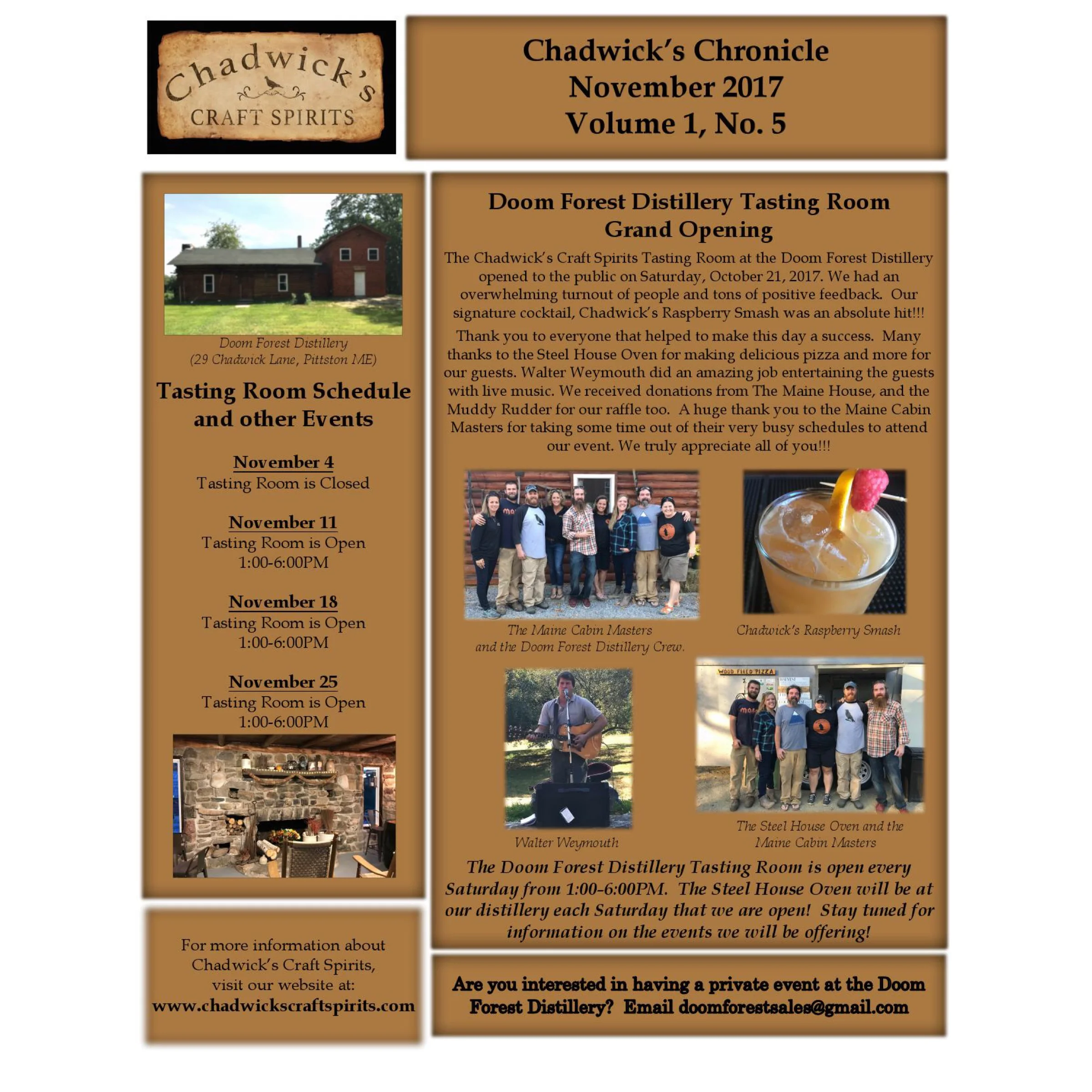 Chadwick's Chronicle - November 2017
