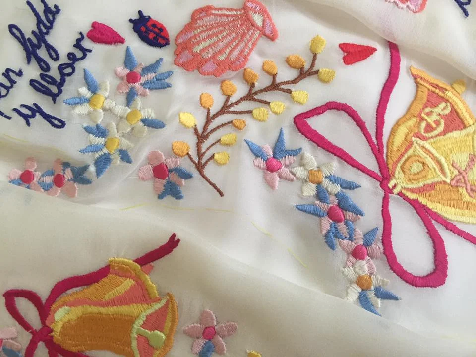Bespoke embroidery for custom wedding dress