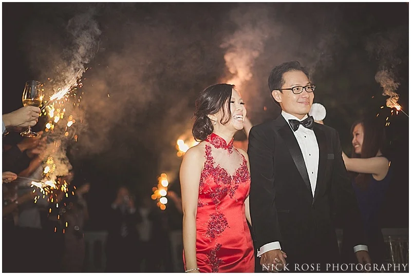 Singapore wedding sparkler exit