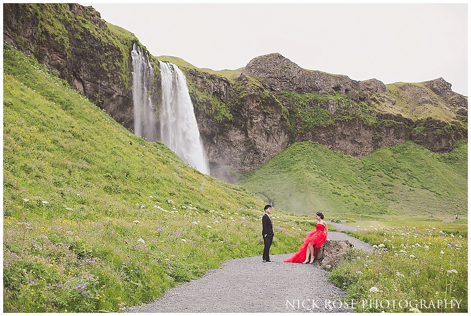 Waterfall wedding photography