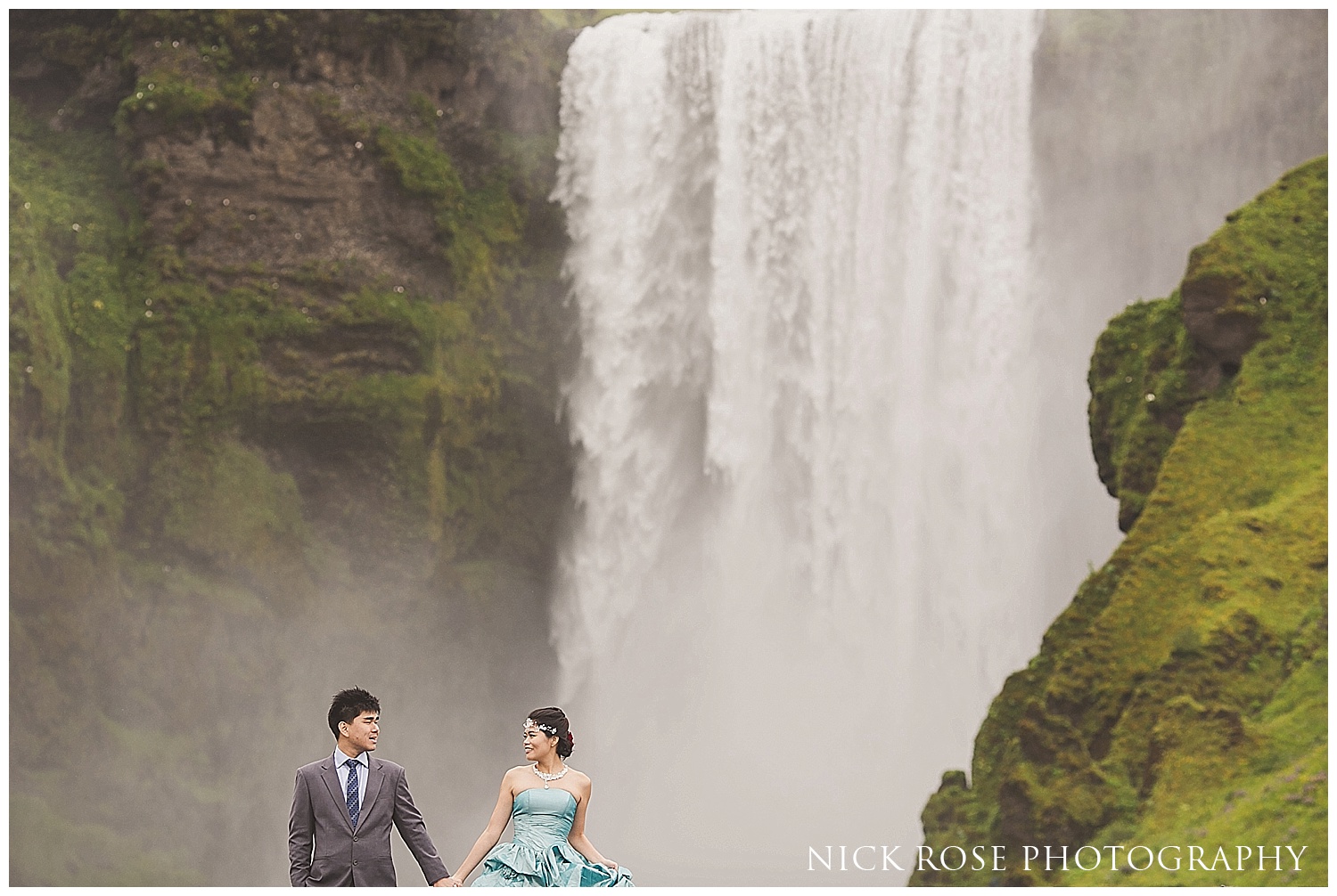 Destination pre wedding waterfall photographs