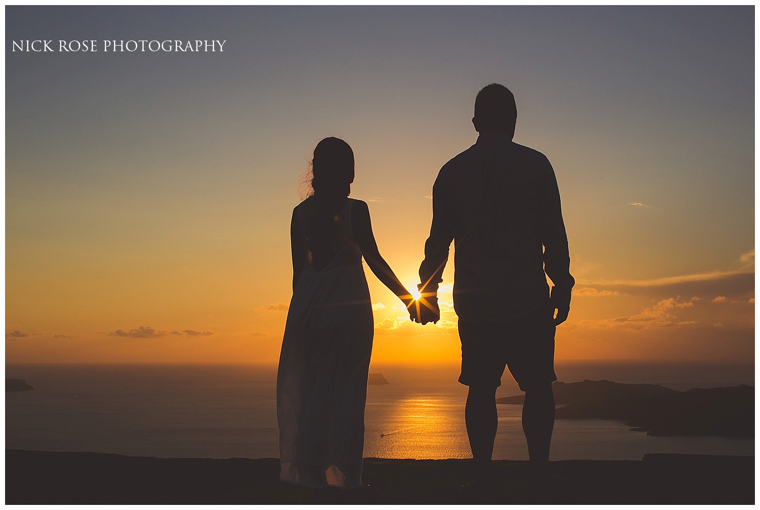 Sunset pre wedding photography Santorini