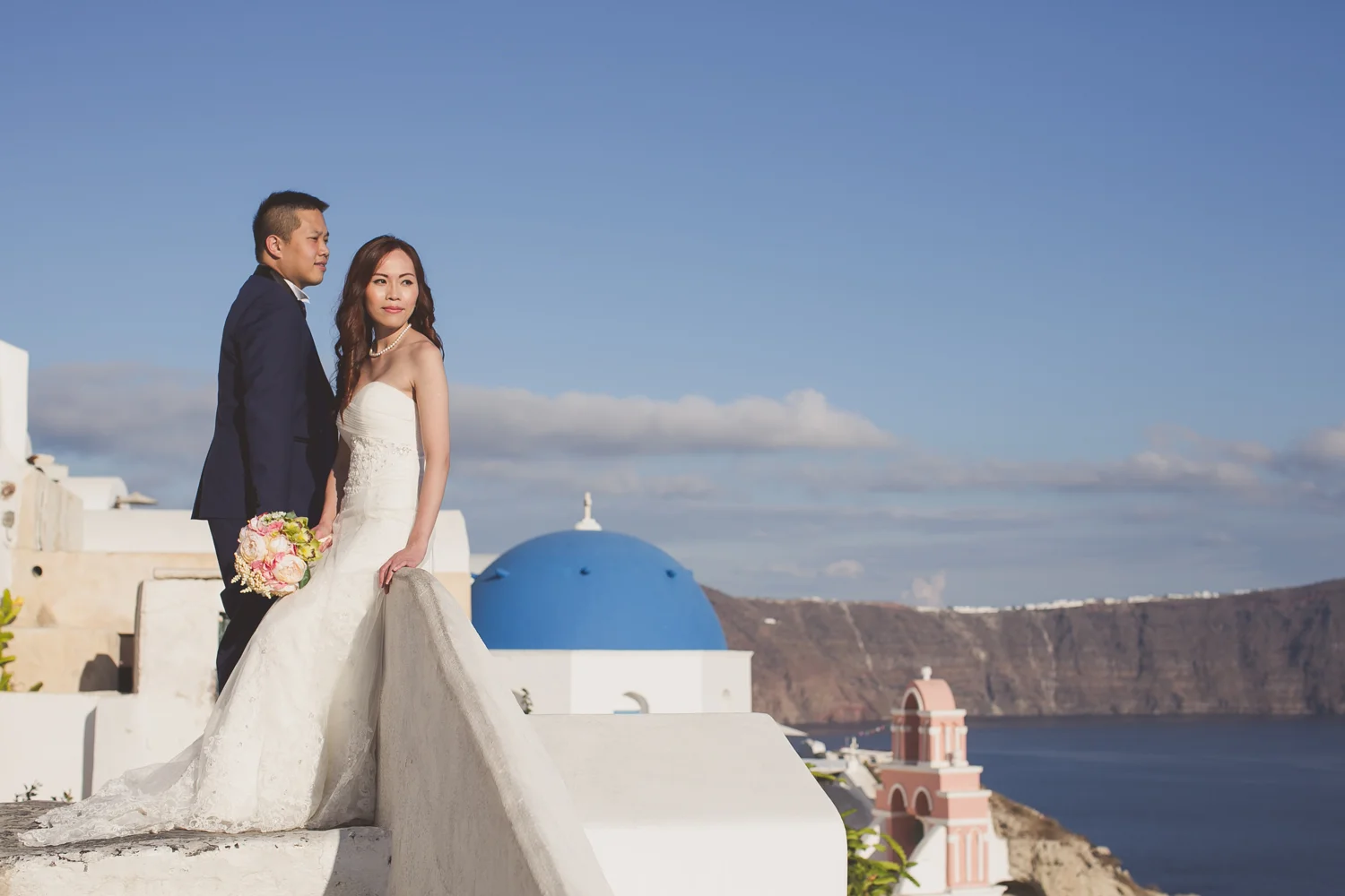 Asian Pre Wedding Photography in Santorini Greece