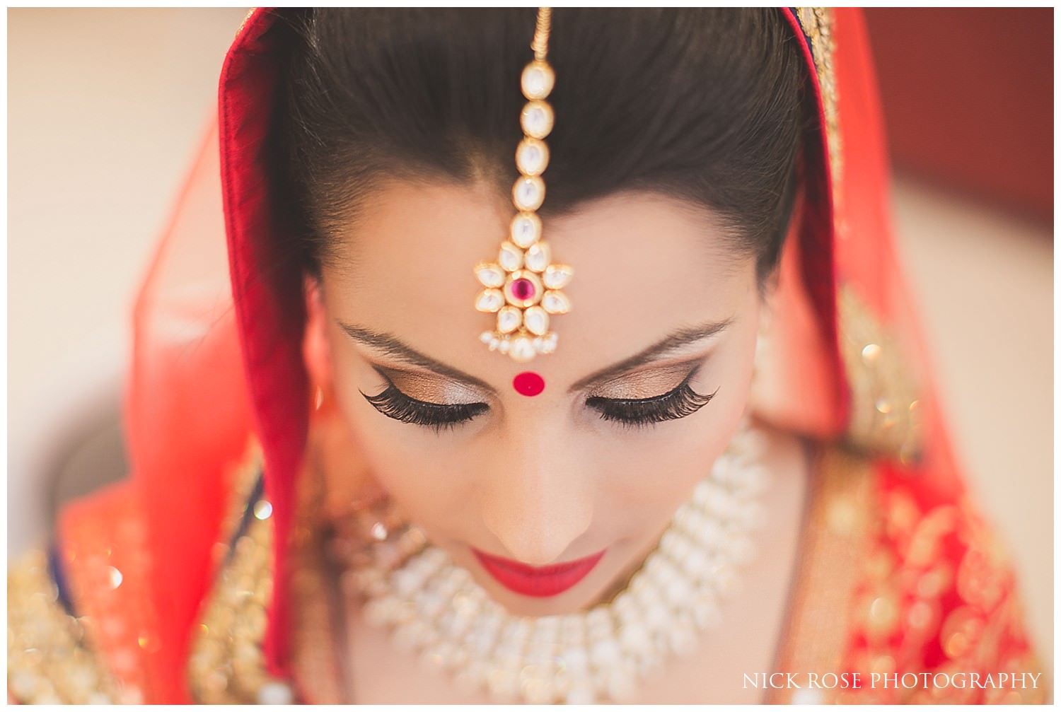  Beautiful Indian bride before a Hindu wedding at and East Wintergarden wedding in Canary Wharf London 