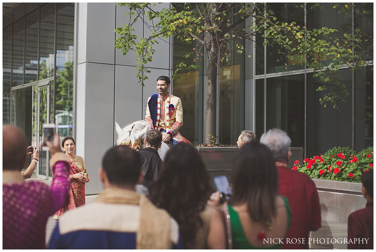  Groom on a horse getting ready for his Hindu wedding Baraat in London 