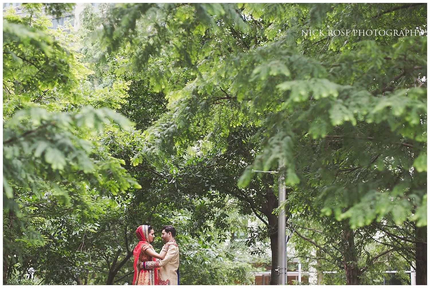  Indian Bride and Groom wedding photography portrait for a Hindu wedding at East Wintergarden in London 