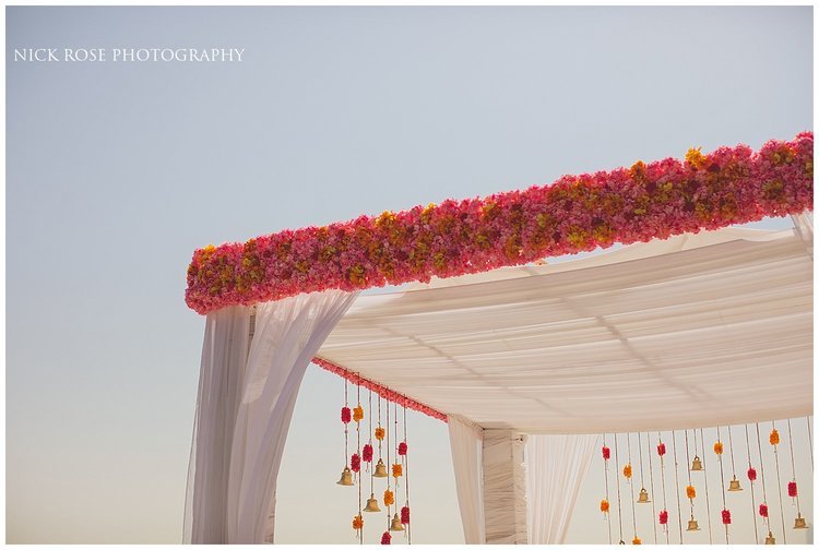  Hindu wedding Mandap on the beach at the Sofitel Palm Dubai 