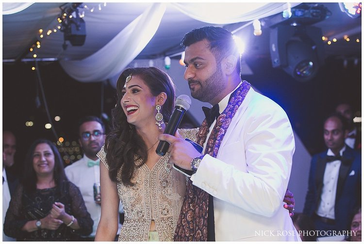  Bride and groom wedding speech on a private yacht at Dubai marina 