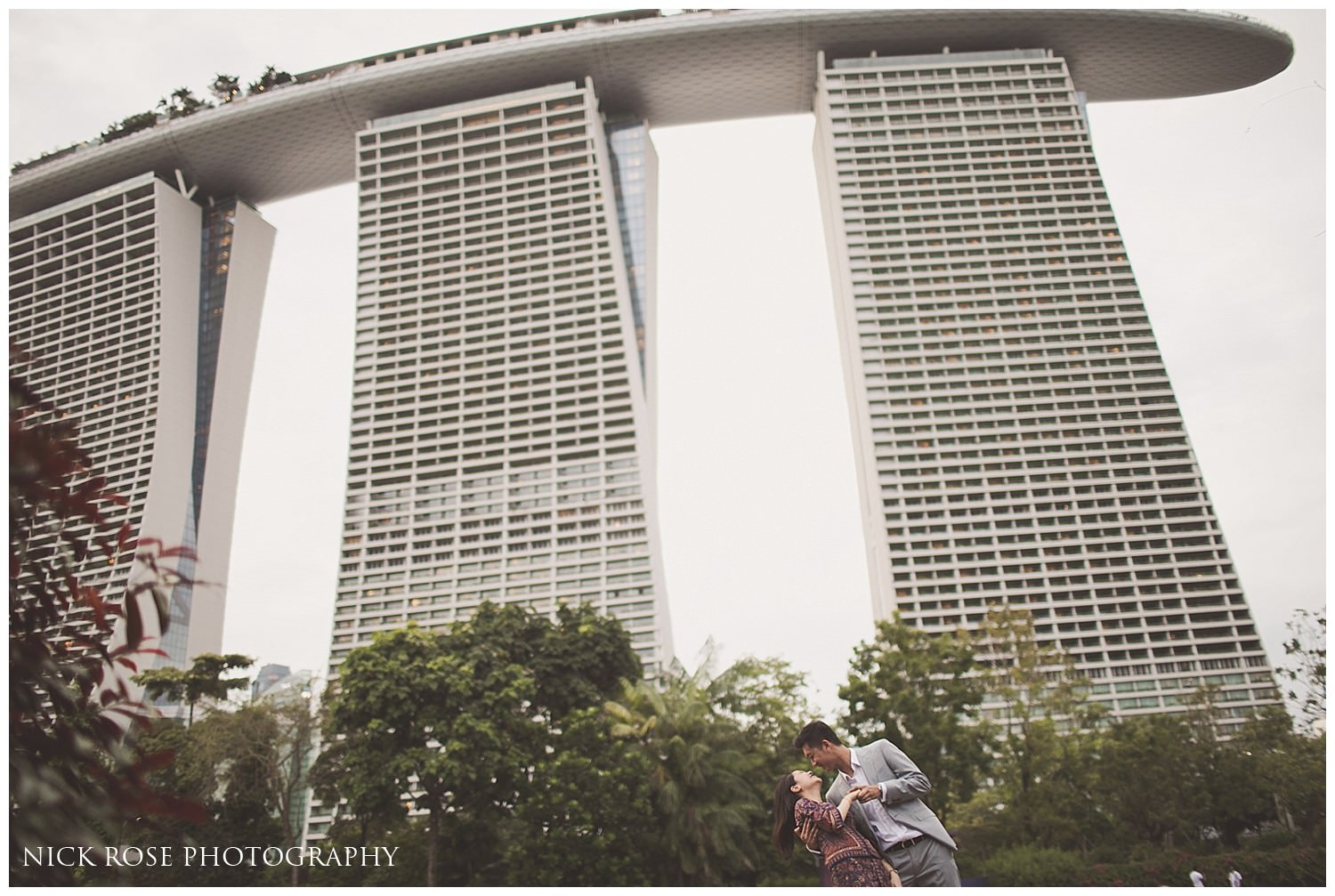  Couple pre wedding photography image taken at the Marina Bay Sands Hotel in Singapore 