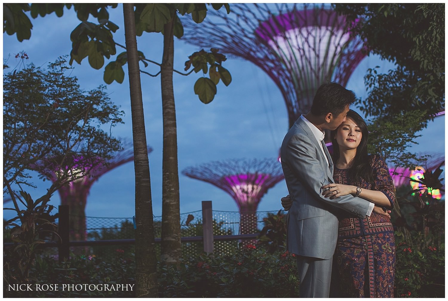  Night time pre wedding photography at Gardens by the Bay in Singapore 