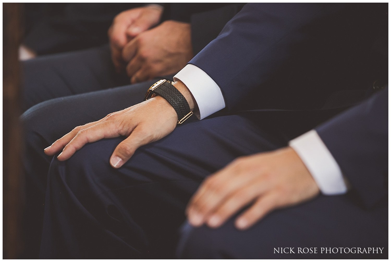  Close up photograph of grooms hands before wedding ceremony in Tickhill Yorkshire 