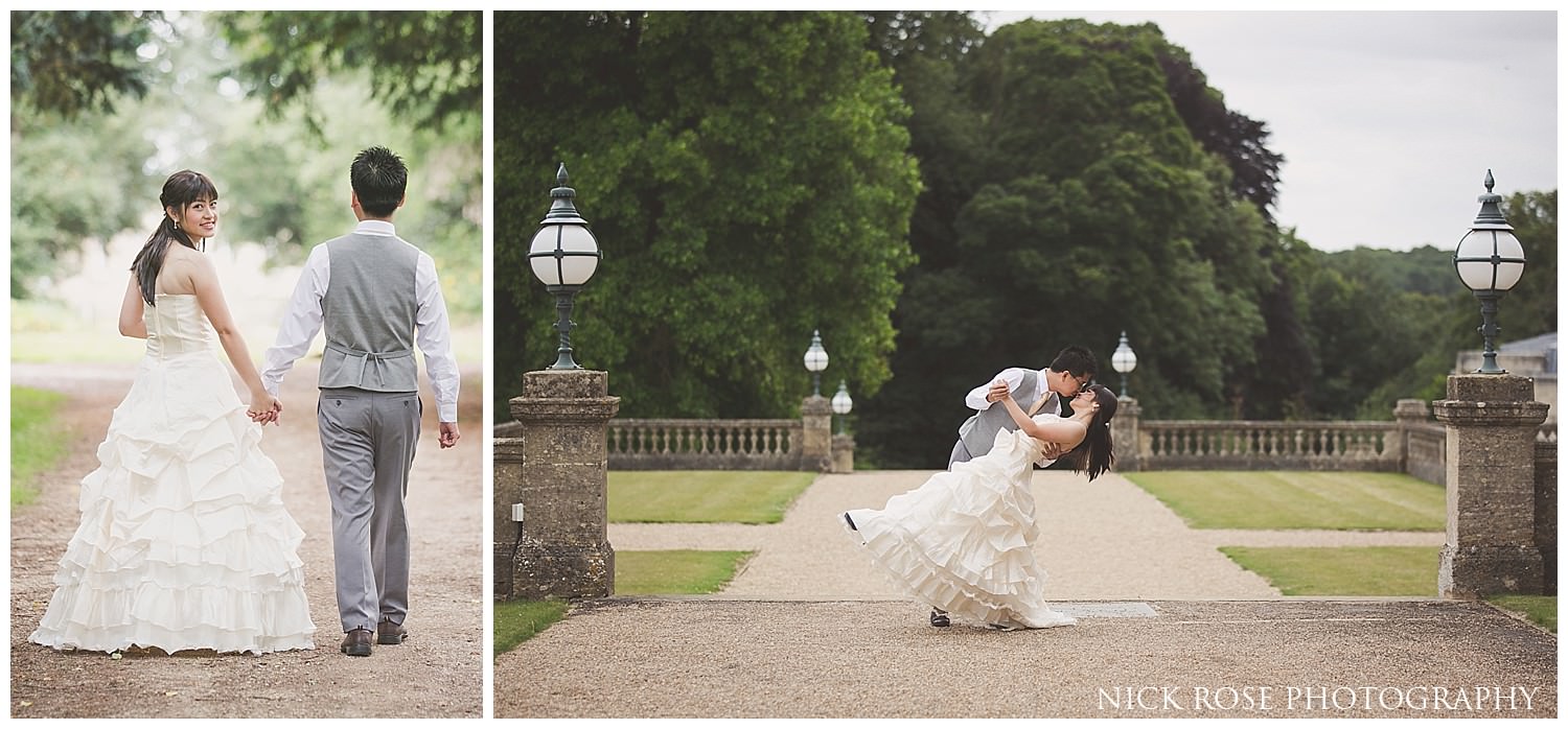  Bride and groom Cotswolds pre wedding photography at the Heythrop Park Hotel&nbsp; 