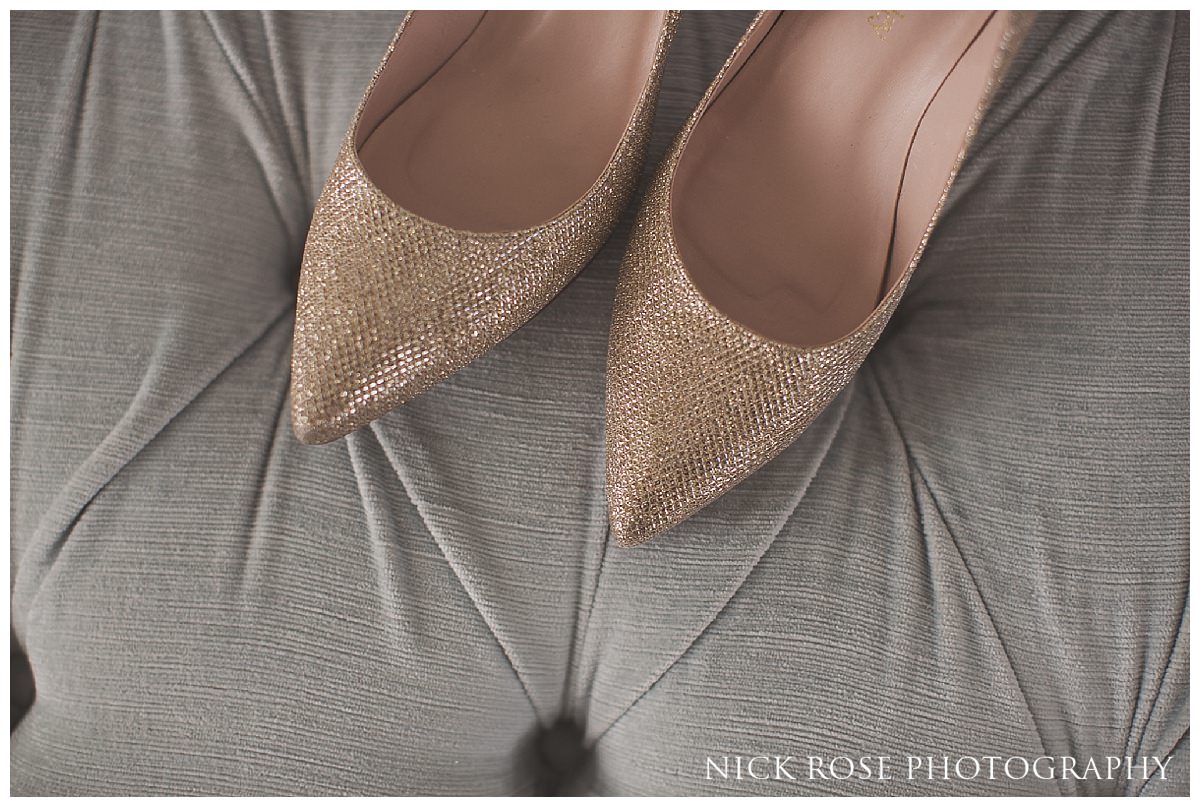  Rose Gold wedding shoes for a fairytale winter wedding at Hedsor House in Buckinghamshire 