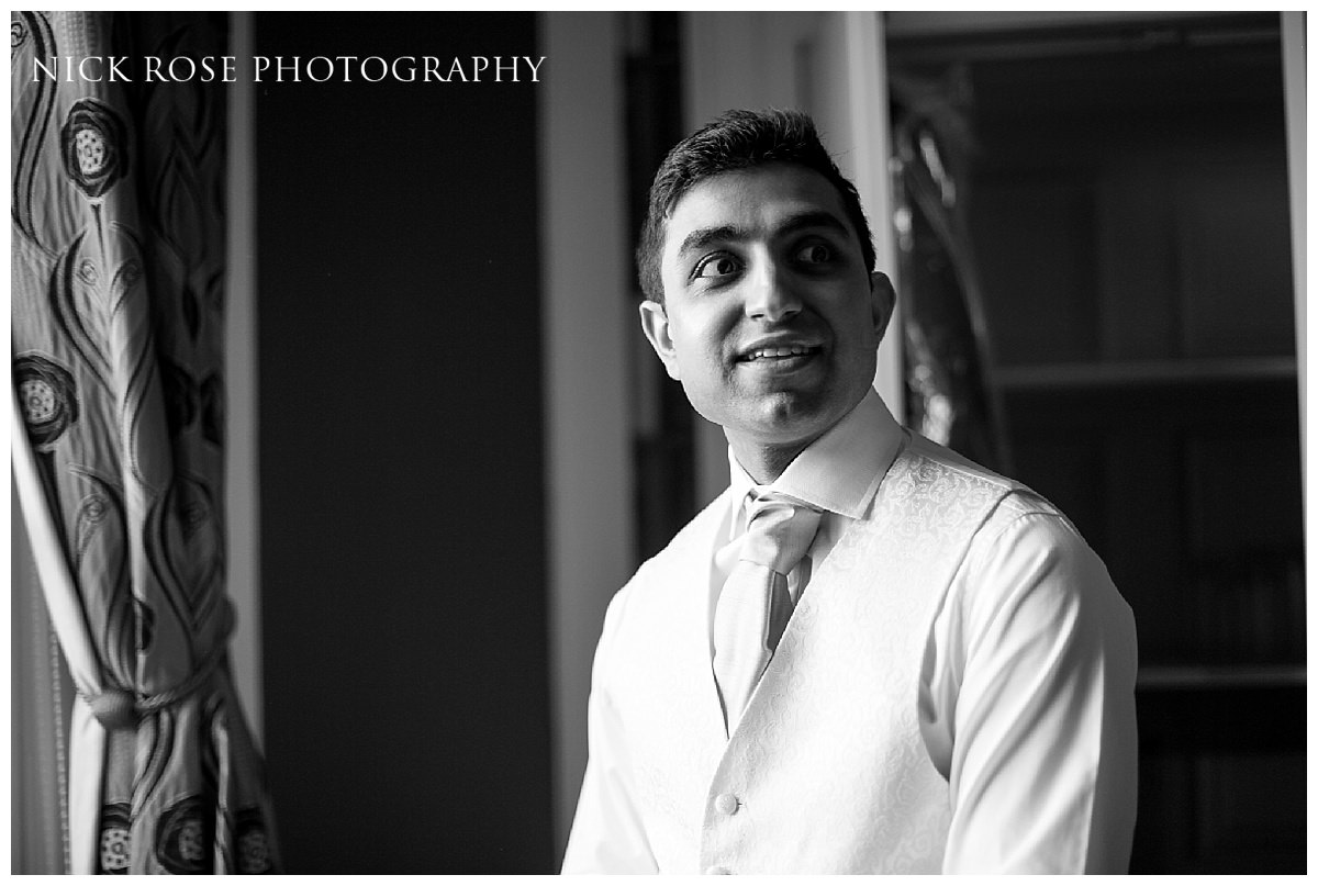  Groom getting ready before his wedding ceremony in Buck 