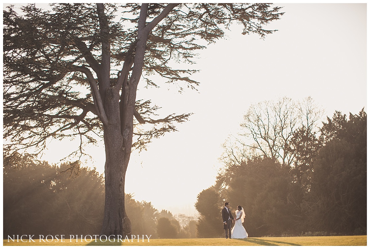  Bide and groom photograph in the gardens at Hedsor House Buckinghamshire 