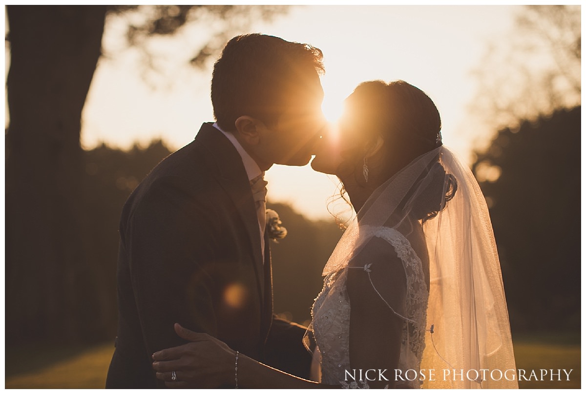  Sunset wedding photograph at Hedsor House 