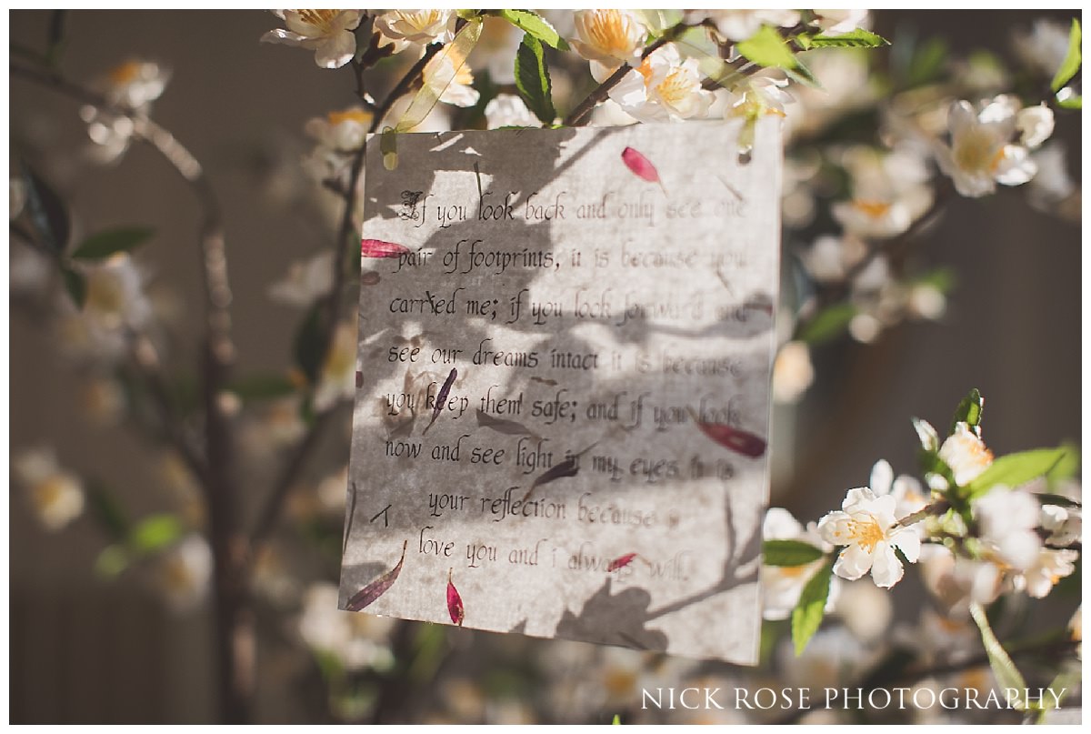  Fairytale message tree for a Hedsor House wedding in Buckinghamshire 