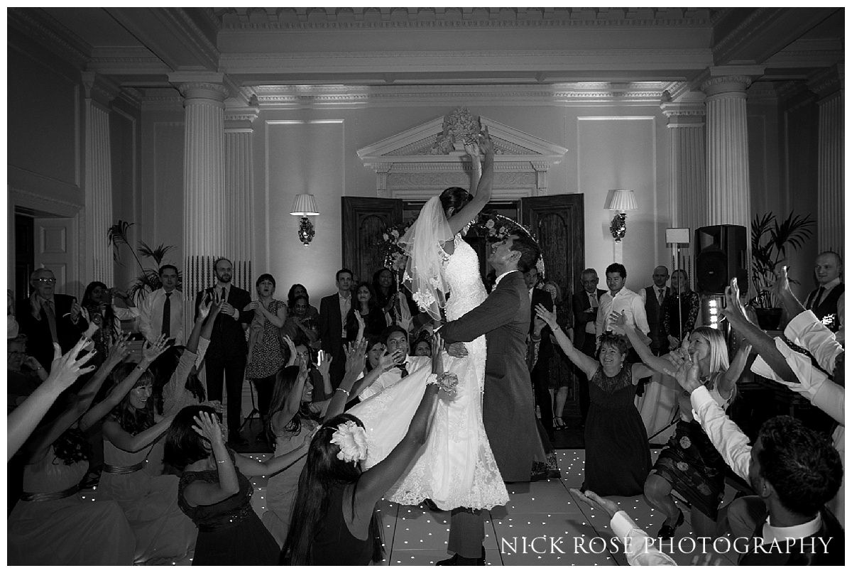  Epic first wedding dance during a winter wedding at Hedor House in Taplow Buckinghamshire 