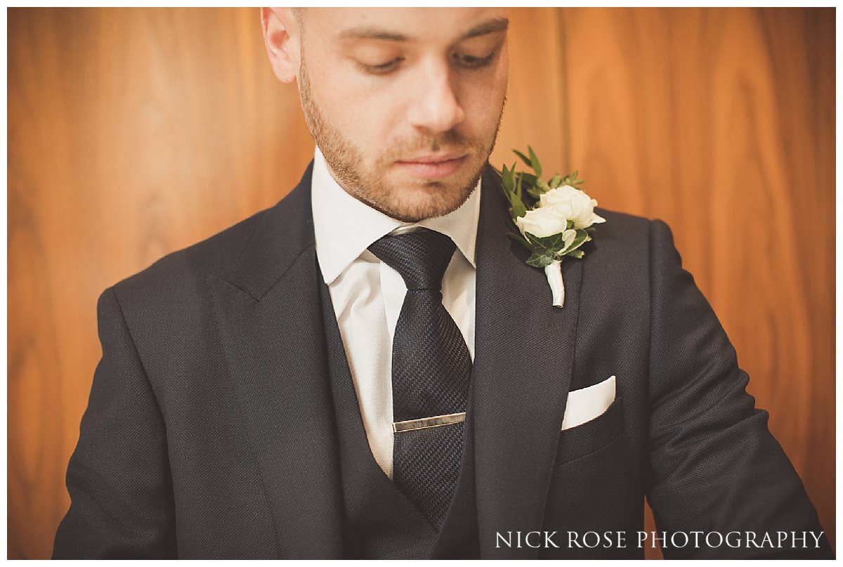  Groom wedding prep at Threadneedles Hotel in London 