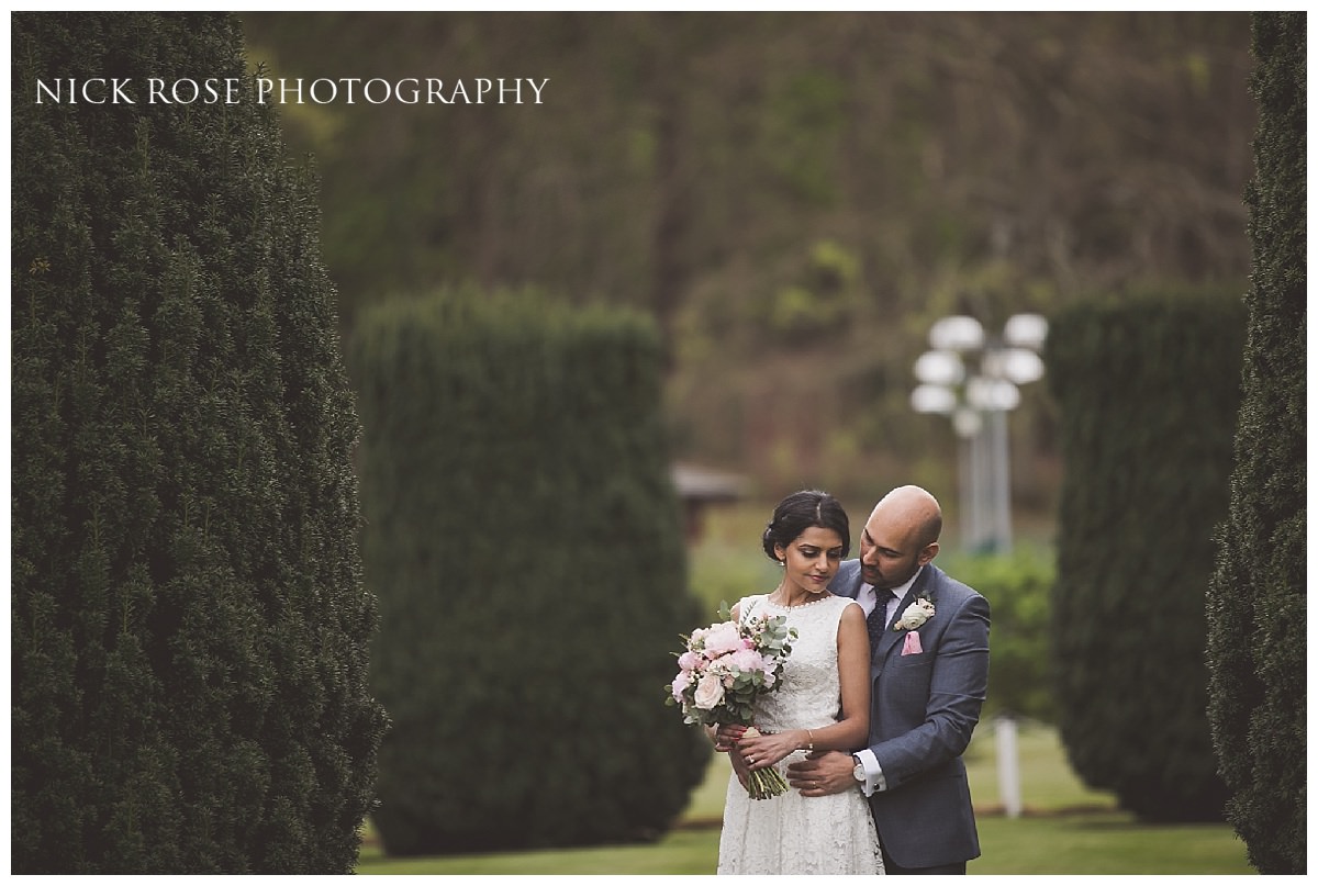  Bride and groom wedding photography portrait at Moor Park golf club mansion Rickmansworth 
