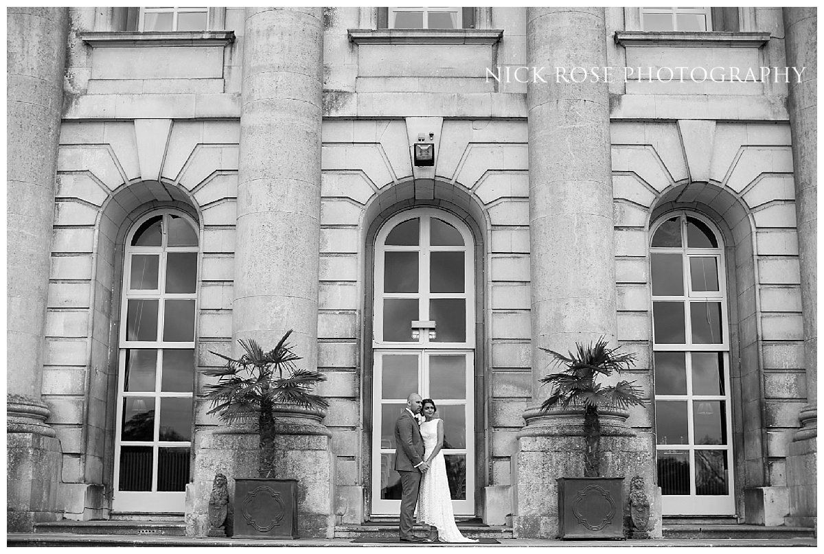  Indian bride and groom wedding photography portrait at Moor Park golf club mansion Rickmansworth 