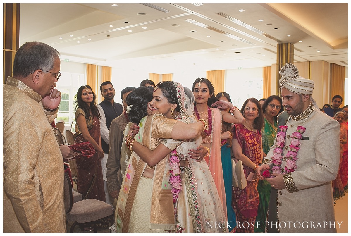  Emotional Vidaai following a Hindu wedding ceremony at The Grove in Hertfordshire 