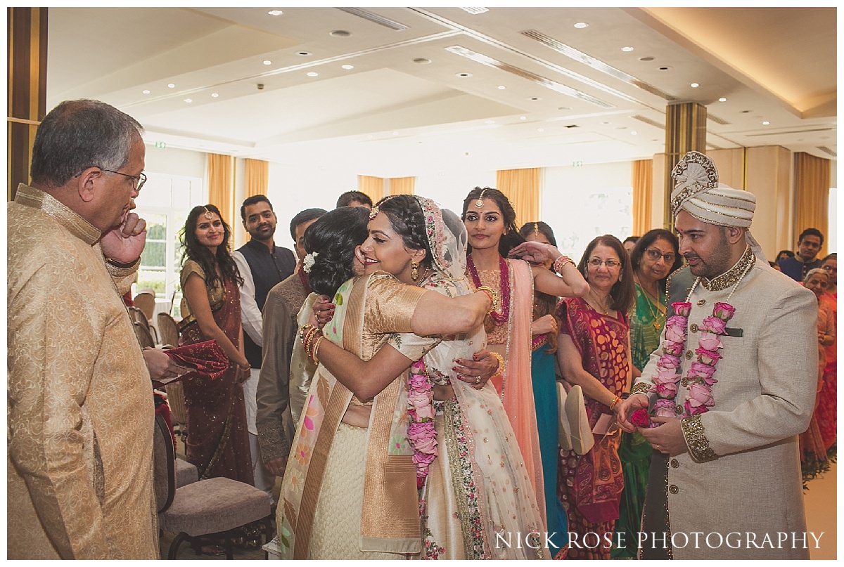 Emotional Vidaai following a Hindu wedding ceremony at The Grove in Hertfordshire