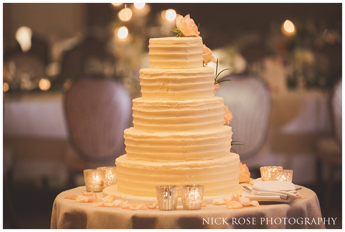  Hindu reception wedding cake at The Grove in Watford, Hertfordshire 